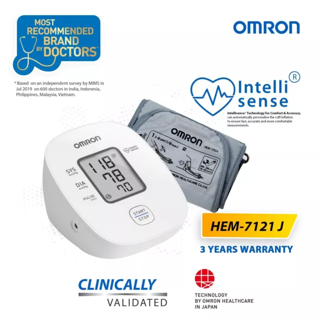 Neuf Omron HEM-7121J Haut Du Bras Automatique Sang Pression Bp Moniteur Machine