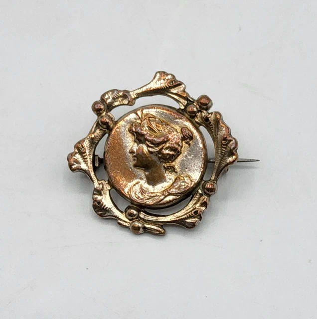 Broche Art Nouveau profil de femme