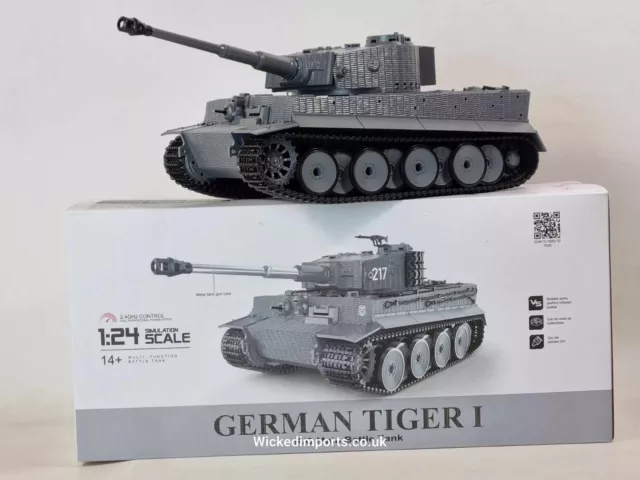 Heng Long Tank Model German Tiger 2.4 radio control RC 1/24 IR 1080 Turret Sound
