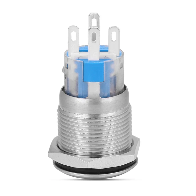Pulsante interruttore accensione avviamento motore auto impermeabile 12 V argento S