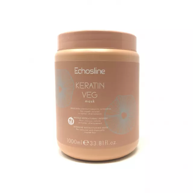 Masque Cheveux Colorés Et Traités ECHOSLINE Keratin Veg mask 1000ml