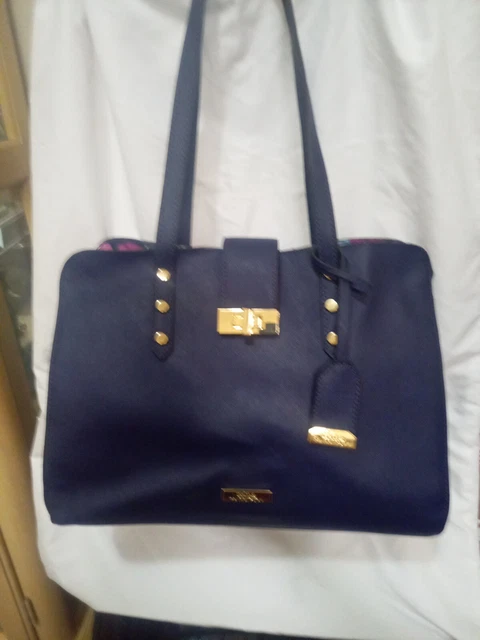 Trina Turk saffiano leather shoulder bag blue/satchel
