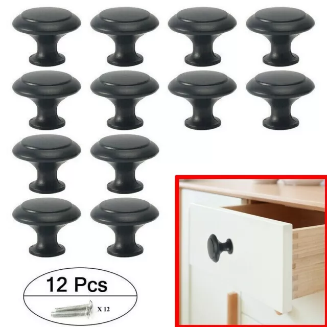 12 Pack Kitchen Cabinet Door Knob Drawer Hardware Handle Cupboard Round Pulls
