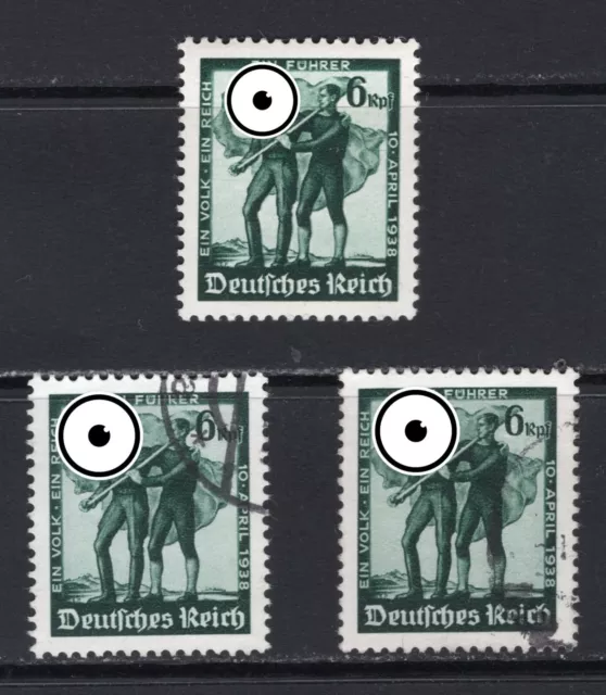 1938 Deutsches Reich 663 ** postfrisch und gestempelt Einzelmarken zur Auswahl