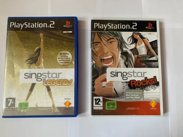 GOOD CONDITION PS2 Games Bundle Singstar Legends And Rock
