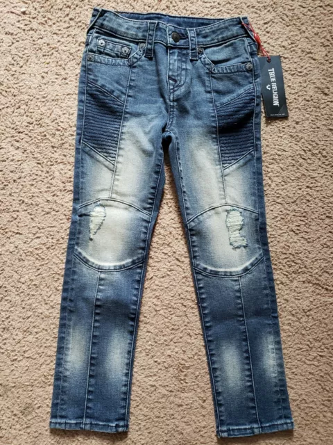 NWT True Religion Boys Rocco Moto Jeans, Size 6