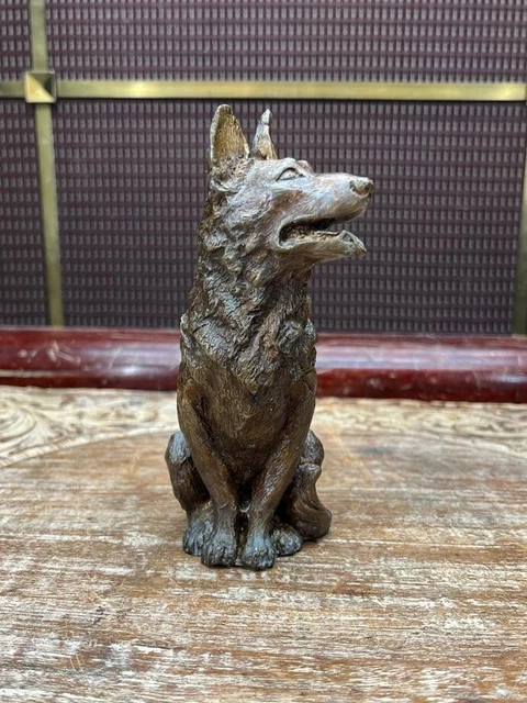 Vintage Bronze German Shepherd Dog 6" Aged Patina Highly Detailed Very Heavy. Vintage Bronze German Shepherd Dog 6" Aged Patina Highly Detailed Very Heavy.