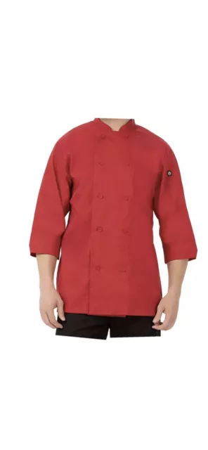Chef Works  Morocco 3/4 Sleeve Chef Coat, Red, Small