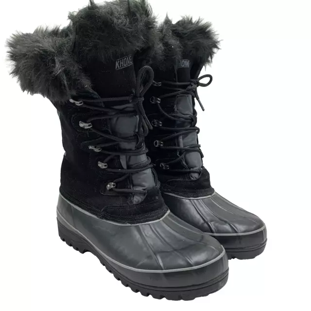 Khombu Winter Boots Nordic 2 Women’s Size 10 M 868010 Black Faux Fur