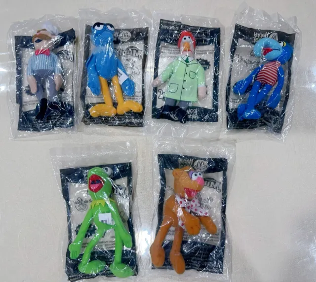 McDonald's Toys 2003 Vintage The Muppets Bendable Plushies Bundle Of 6 -All BNIP