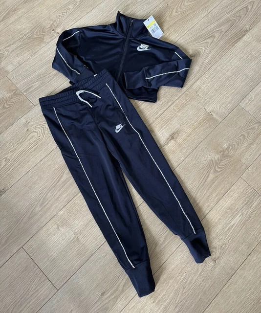 Nuova tuta Nike air girls nera 2 pz taglia M 10-12 anni 137 cm-146 cm