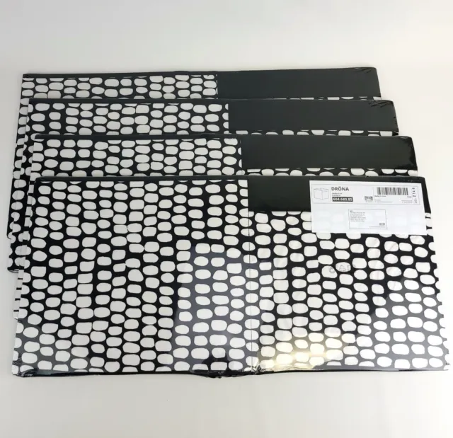(Lot of 4) Ikea DRONA Storage Box fits Kallax Expedit 13x15x13" Black/White Dots