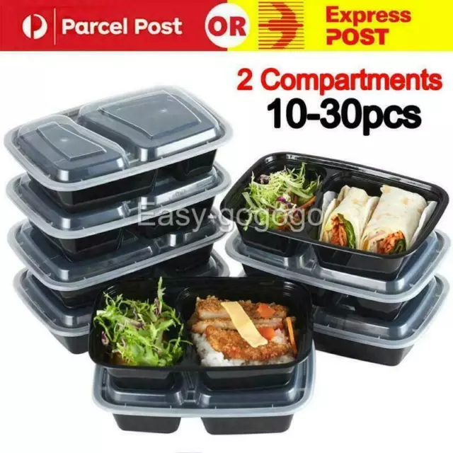 10-30PCS Take away Plastic Food Containers Meal Prep Microwavable Lunch Box AU