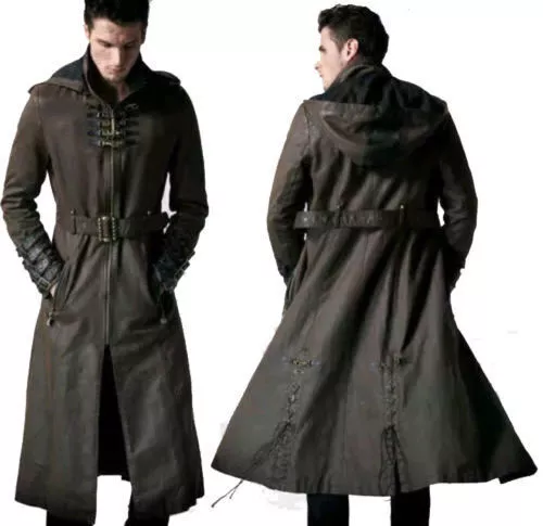 Gothic leather trench outlet coat mens
