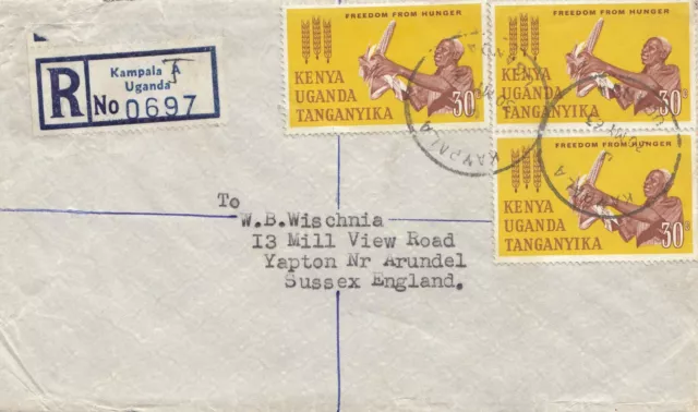 Uganda: 1963: Registered Kampala to Sussex/England