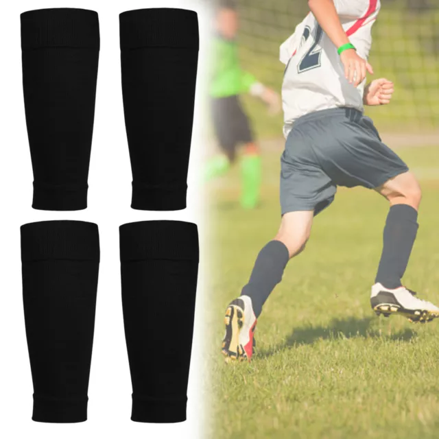 2 Pairs Running Soft Football Socks Shin Guard Breathable Leg Sleeves Durable