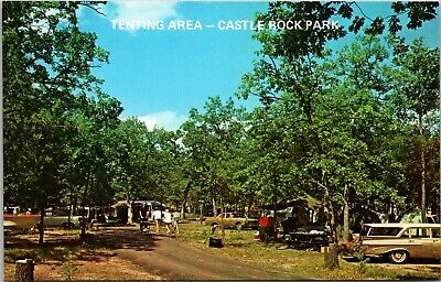 Tent Area Castle Rock Park Wisconsin Postcard