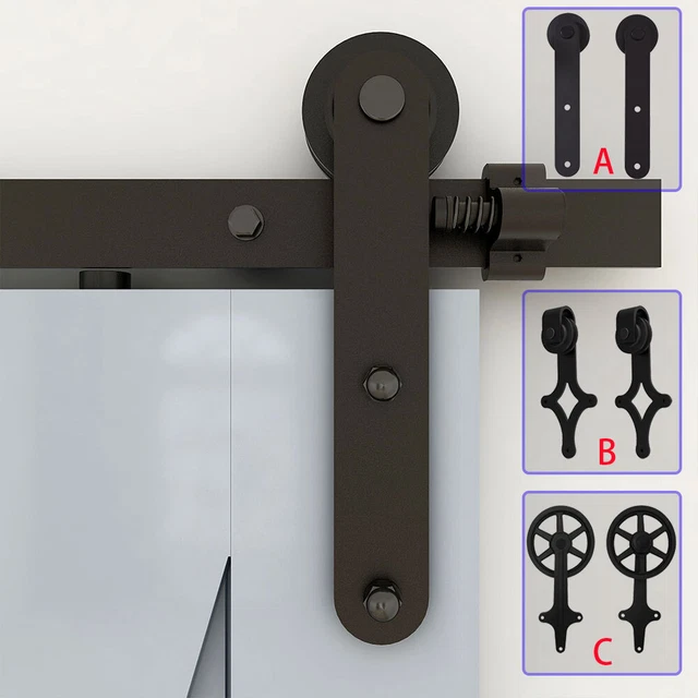 CCJH 4-20FT Sliding Barn Door Hardware Closet Track Kit for Single/Double Door
