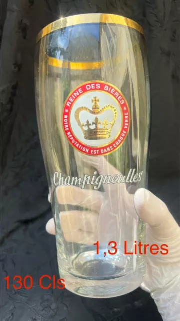 Verre Chope Bière Champigneulles Reine Des Bières 130cl /  Plutôt Rare / Vintage
