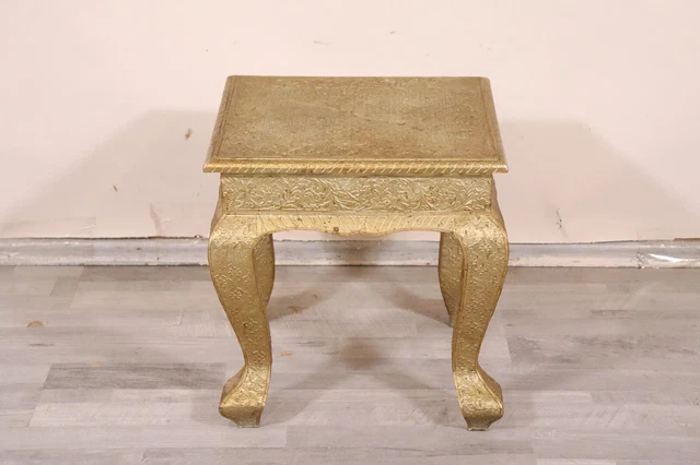 Tempel Tischchen Blumentisch Holz Metall Südostasien  (M7657)