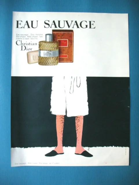 Dior Eau Sauvage Soaps After Shave Press Advertisement Illustration Gruau 1967