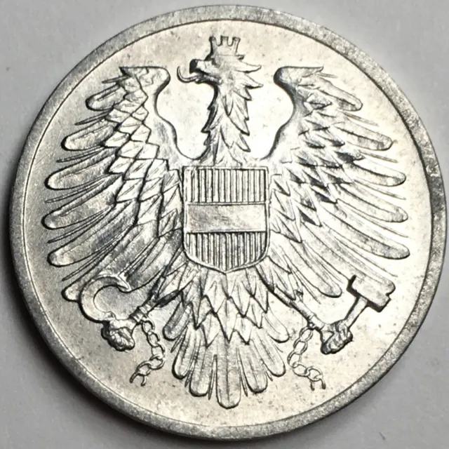 1954 Austria 2 Groschen - (AU) KM#2876 - Aluminum World Coin - Eagle - AT2G54