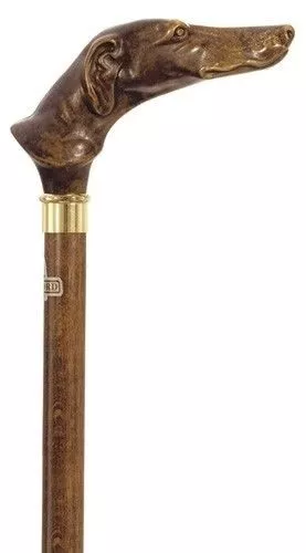 Concord Harvy Greyhound Dog Head Handle On Beechwood Italian Walking Cane Stick