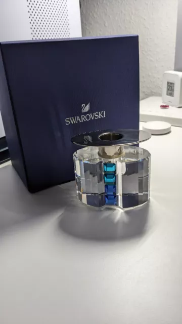 Swarovski Kerzenhalter  Rainbow  Blue Zircon/ Saphire, neuwertig, ohne OVP 3