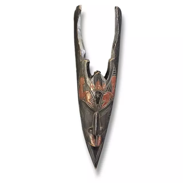 Vintage Devil Tribal Wood Mask African Art Mask Ghana Hand Carved
