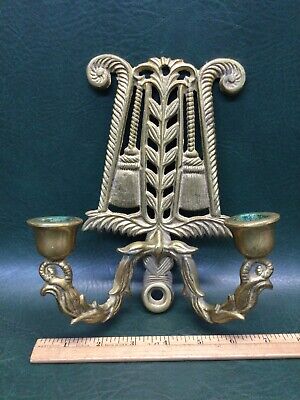 Vintage Wilton Trviet form Solid Brass Candle Sconce Wall Mount