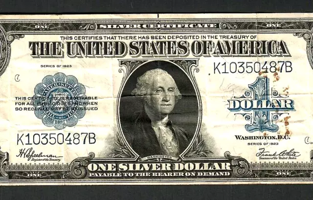 $1 "1923" (Horseblanket) "Silver Certificate" $1 "1923" (Horseblanket) 1923