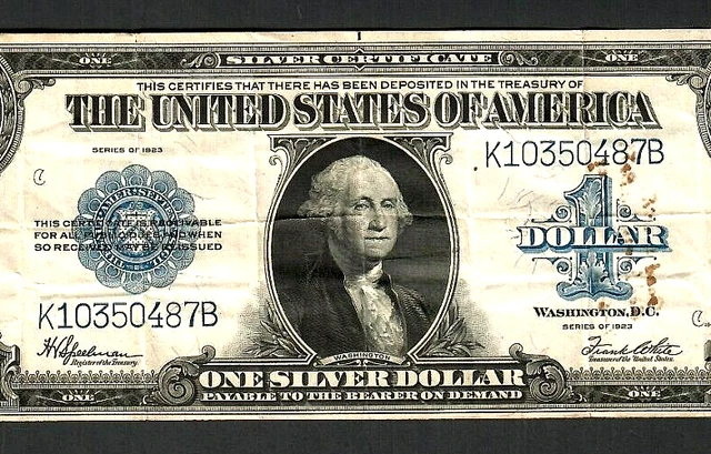 $1 "1923" (Horseblanket) "Silver Certificate" $1 "1923" (Horseblanket) 1923