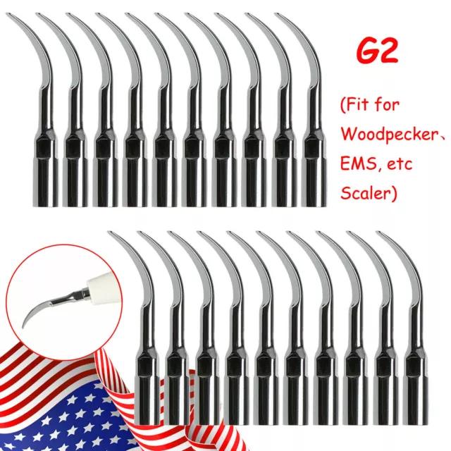5-20*Dental Ultrasonic Piezo Scaler Scaling Tips G2 Fit EMS/Woodpecker Handpiece