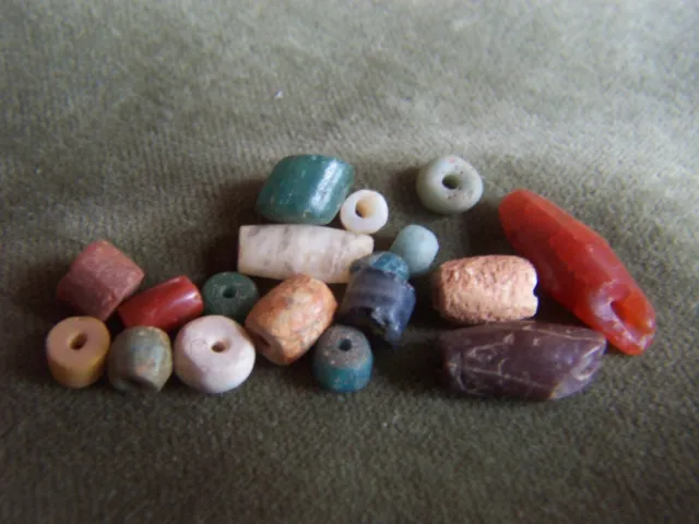 15 beads from Mali-Neolithic & mixed trade beads-different kinds-Ancient