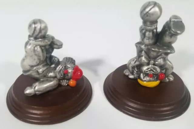 Vintage George Good Pewter Clown Figures Figurines Lot of 2 Balancing Ball