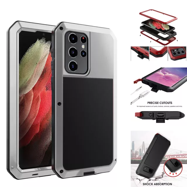 Fr Samsung Galaxy S21 S20 Ultra S10 S9 S8 Case Metal Shockproof Heavy Duty Cover