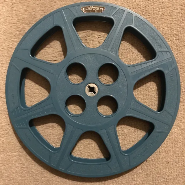 Carrete de película vintage toscano 16 mm 800 ft - 16,5 cm plástico azul hecho en Inglaterra