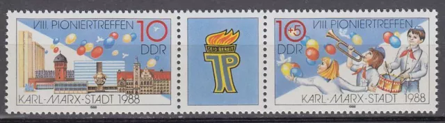 DDR East Germany 1988 ** Mi.3181/82 Pioniertreffen Chemnitz | Pioneer-Meeting