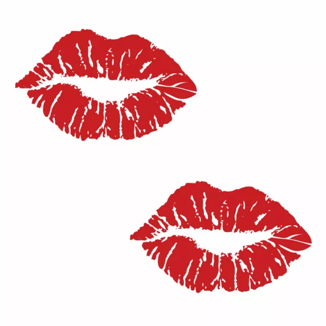 2 x Lips TEMPORARY TATTOO Love bite Kiss mark Valentines day