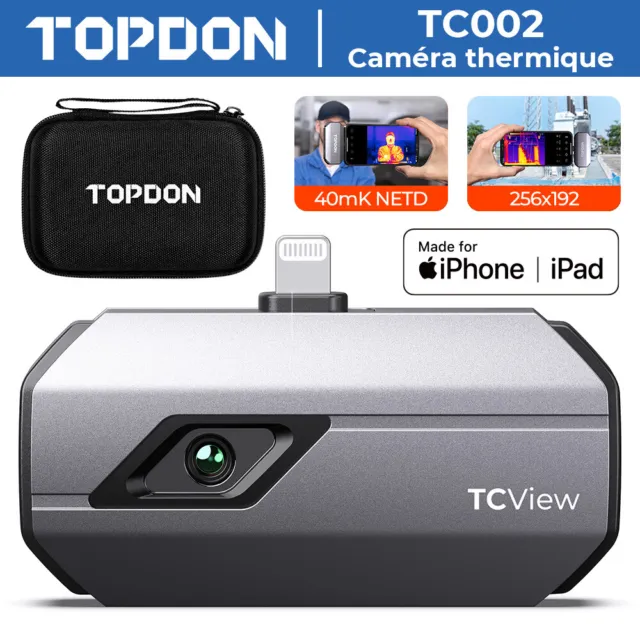 TOPDON TC002 IR Caméra thermique 256x192 Infrarouge -4℉ bis 1022℉ pour IOS