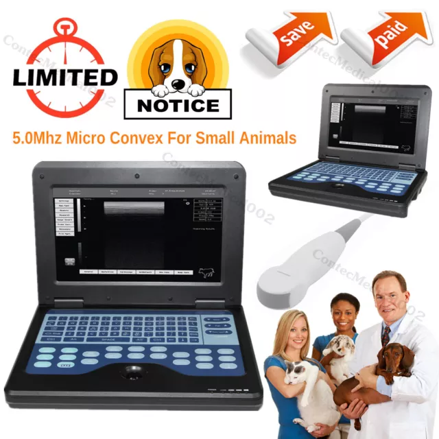 Veterinary Ultrasound Scanner Small Animals Laptop Machine & Micro Convex Probe