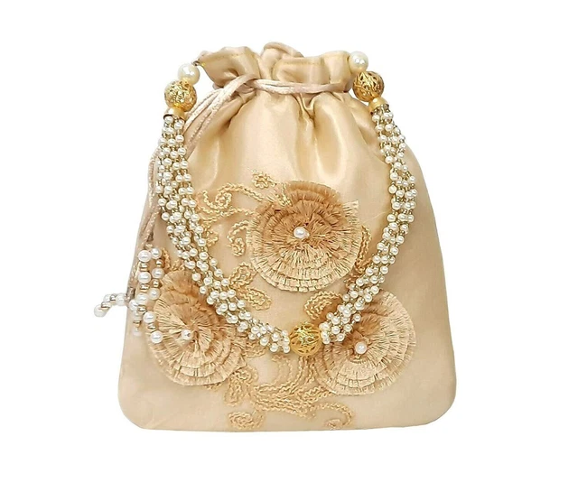 Hecho a Mano Raro de Mujer Tradicional Potli Bolsa Para Boda Fiesta
