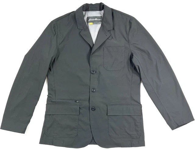 Eddie Bauer Voyager Travel Blazer Mens Size 44 Gray Travex Performance Jacket