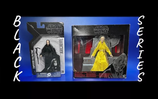 Black Series 2x Figure Emperor Palpatine & Suprem Leader Snoke Throne Star  Wars