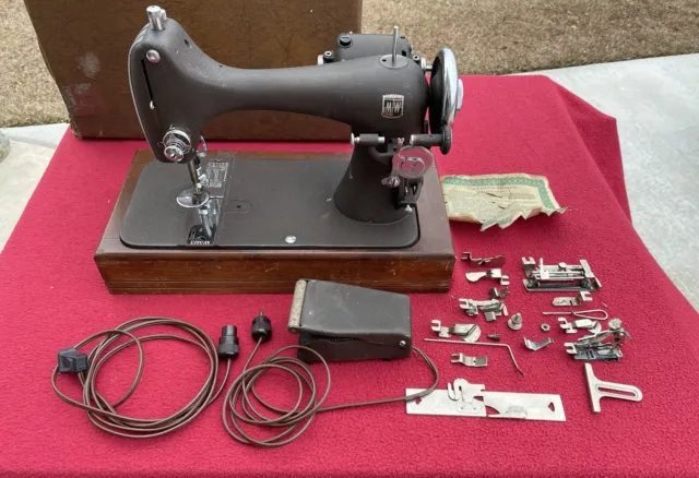Singer Sewing Machine 1940's Electric with Cabinet Console