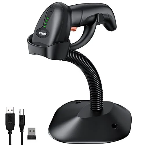 Bluetooth Wireless 2D Barcode QR Bluetooth Scanner with Auto-Sensing Stand