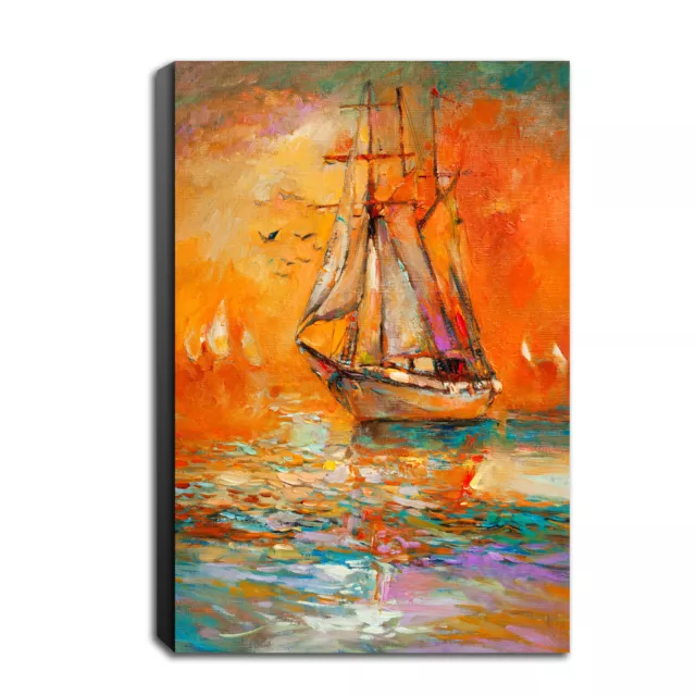 HD Canvas Art Prints Oil Painting Picture Wall Art watercolor Sailboat No Frame 2