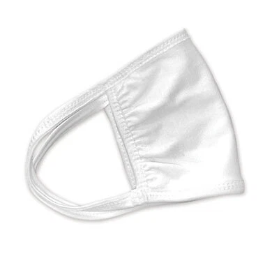 Máscara facial de algodón GN1 con acabado antimicrobiano, blanca, paquete de 10 MK100SS-11 GN1