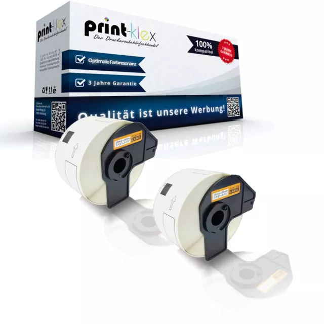 2x kompatible Adress Etiketten Rollen für Brother PTouch-QL-500-BS D Generation