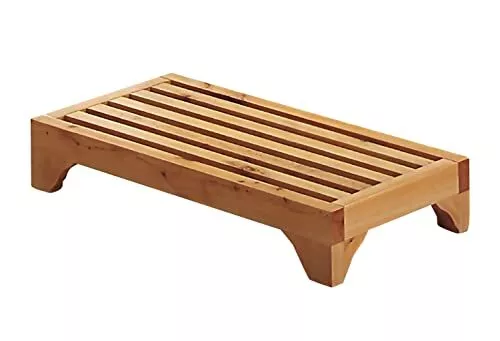 ALFI brand 24" Modern Wooden Stepping Stool Multi-Purpose Accessory,Natural Wood